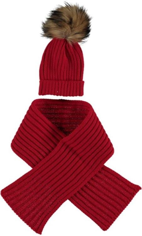 J2152 PomPom Scarf and Hat Set