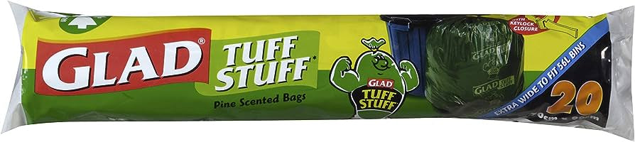 Glad Tuff Stuff Pine Scented Garbage Bags Extra Wide 20pk