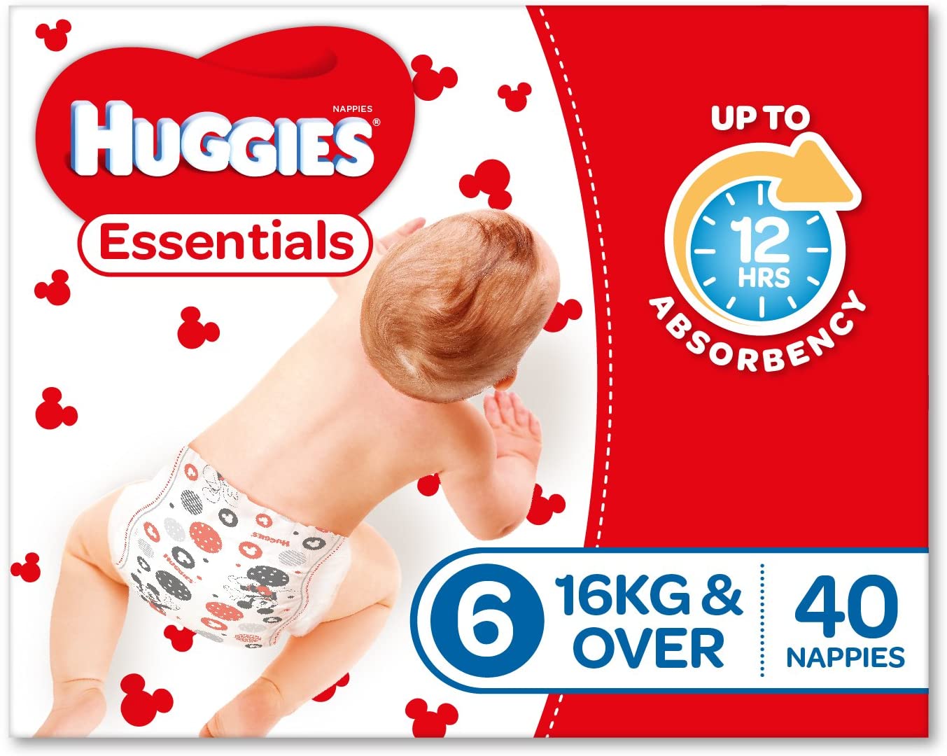 Huggies Essentials Junior Size 6 Nappies 40s