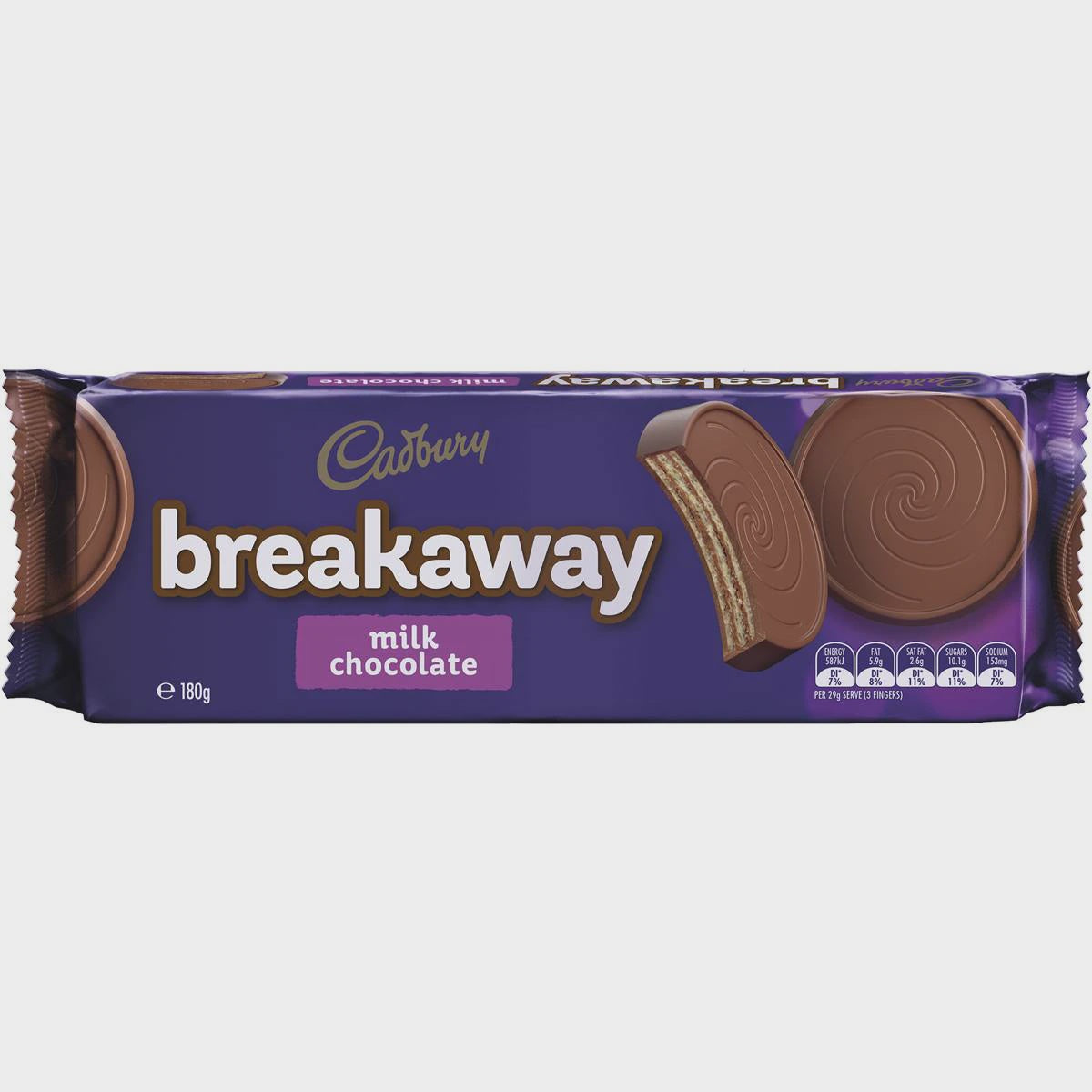 Cadbury Breakaway Milk Chocolate Biscuit 180g