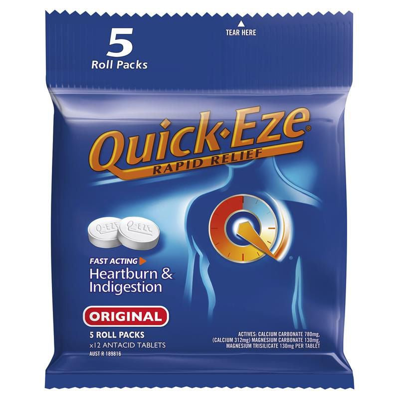 Quick-Eze Heartburn & Indigestion Relief Original Roll 5pk