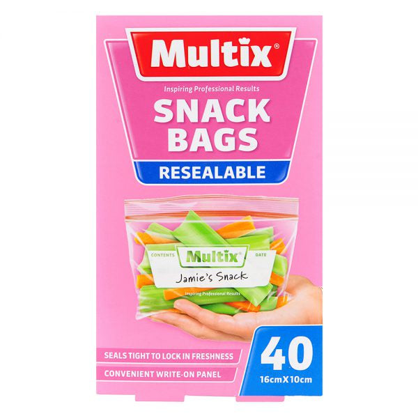 Multix Snack Bags Resealable 40pk