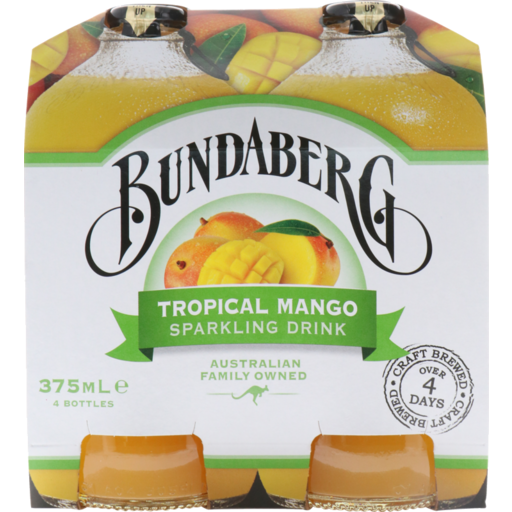 Bundaberg Tropical Mango Sparkling Drink 4x375ml