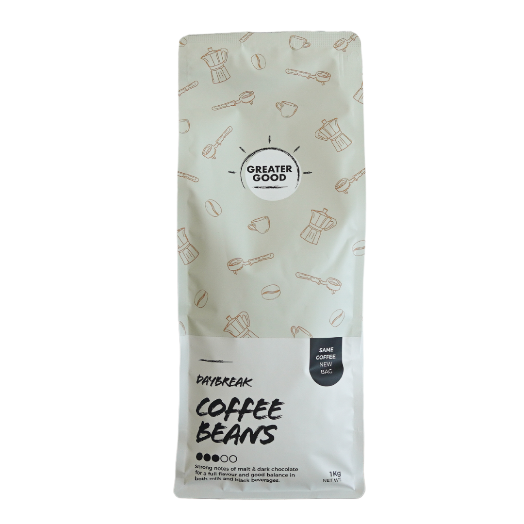 Greater Good Coffee Beans Daybreak Premium Blend Medium Roast 1kg