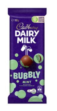 Cadbury Chocolate Bubbly Mint Block 160g