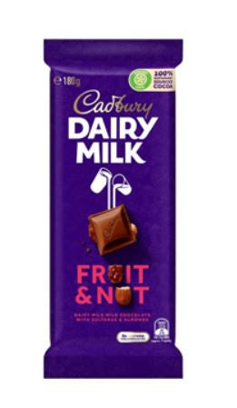 Cadbury Fruit & Nut Chocolate Block 180g