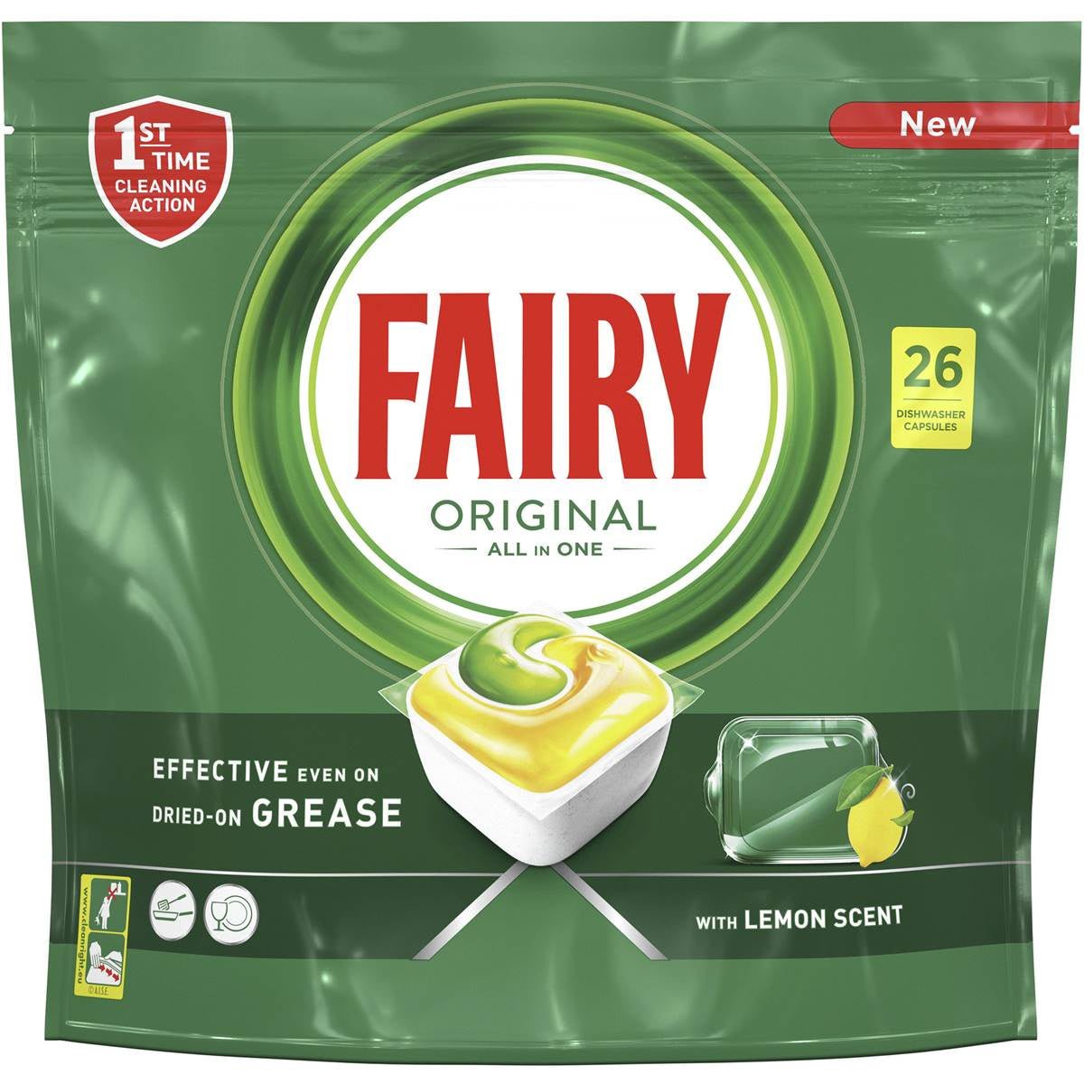 Fairy Original All In One Lemon Automatic Dishwasher Tablets 26pk