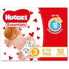 Huggies Essential Nappy Size 3 Crawler 6-11kg 52 Pack