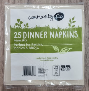 Community Co Dinner Napkins 2ply 25pk