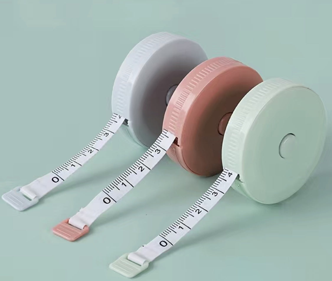 Mini tape measure white green blue pink