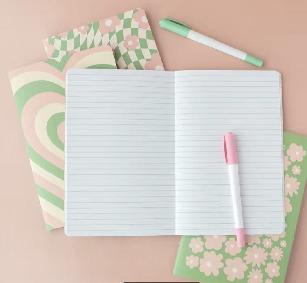 A5 pastel colour notebooks