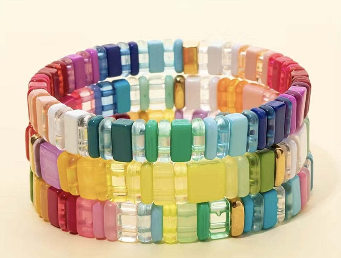 Enamel beaded bracelet assorted