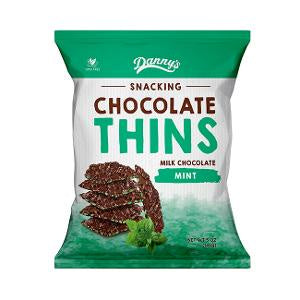 Danny's Milk Choc Thins Mint 140gm