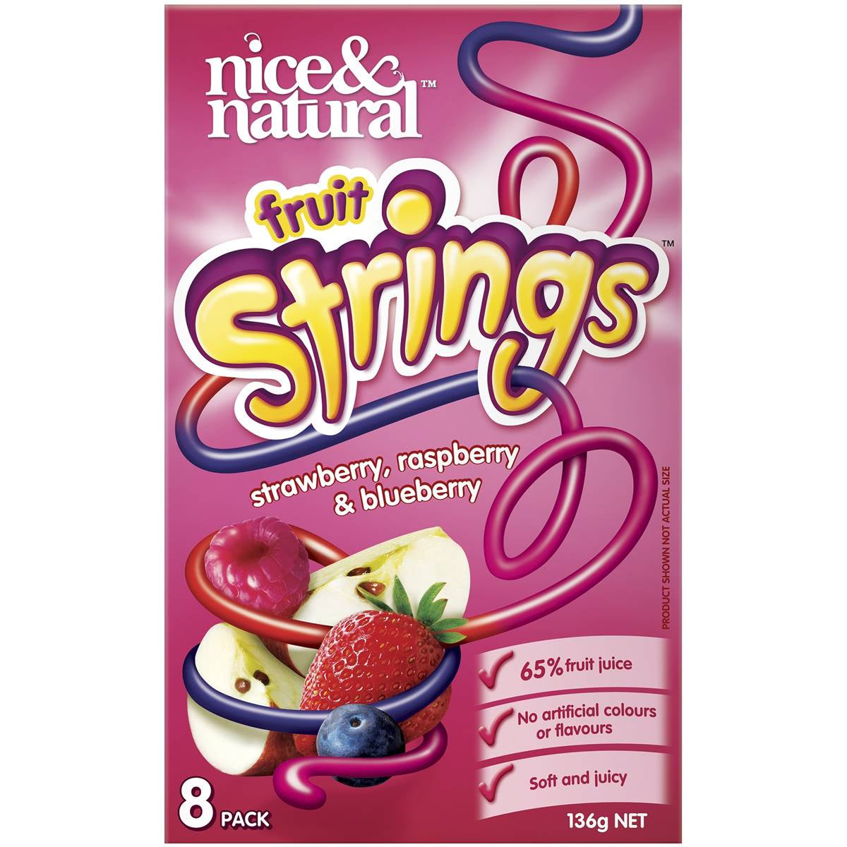 Nice & Natural Strings Strawb/Rasp/Bb 8pk 136g