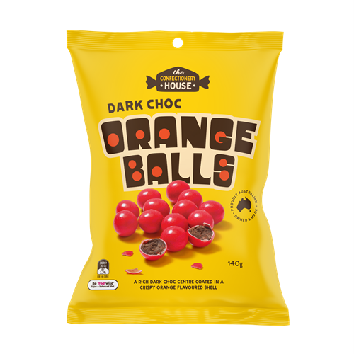 The Confectionery House Dark Choc Orange Balls - 140g