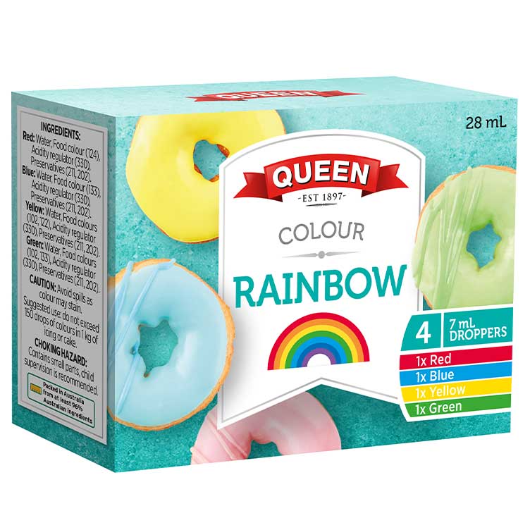 Queen Rainbow Food Colour 4pk 7ml