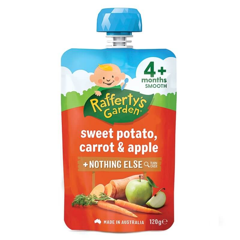 Rafferty's Garden Smooth 4 Mth+ Sweet Potato Carrot Apple 120g