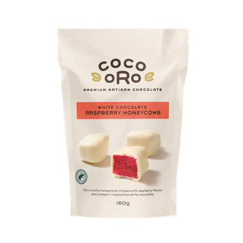 Coco Oro Honeycomb White Chocolate & Raspberry - 160gm