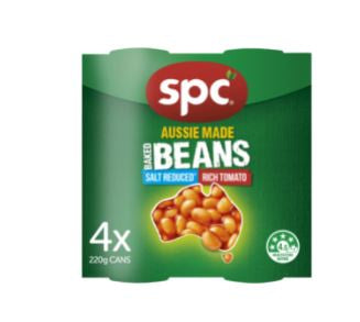 SPC Baked Beans Salt Reduced Rich Tomato 4 x 220gm