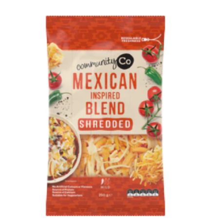 Community Co Mexican Blend Shredded Cheese 250g