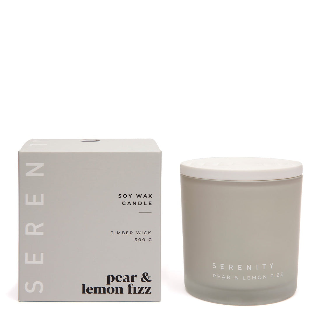 Serenity Coloured Core Pear & Lemon Fizz Candle 300g