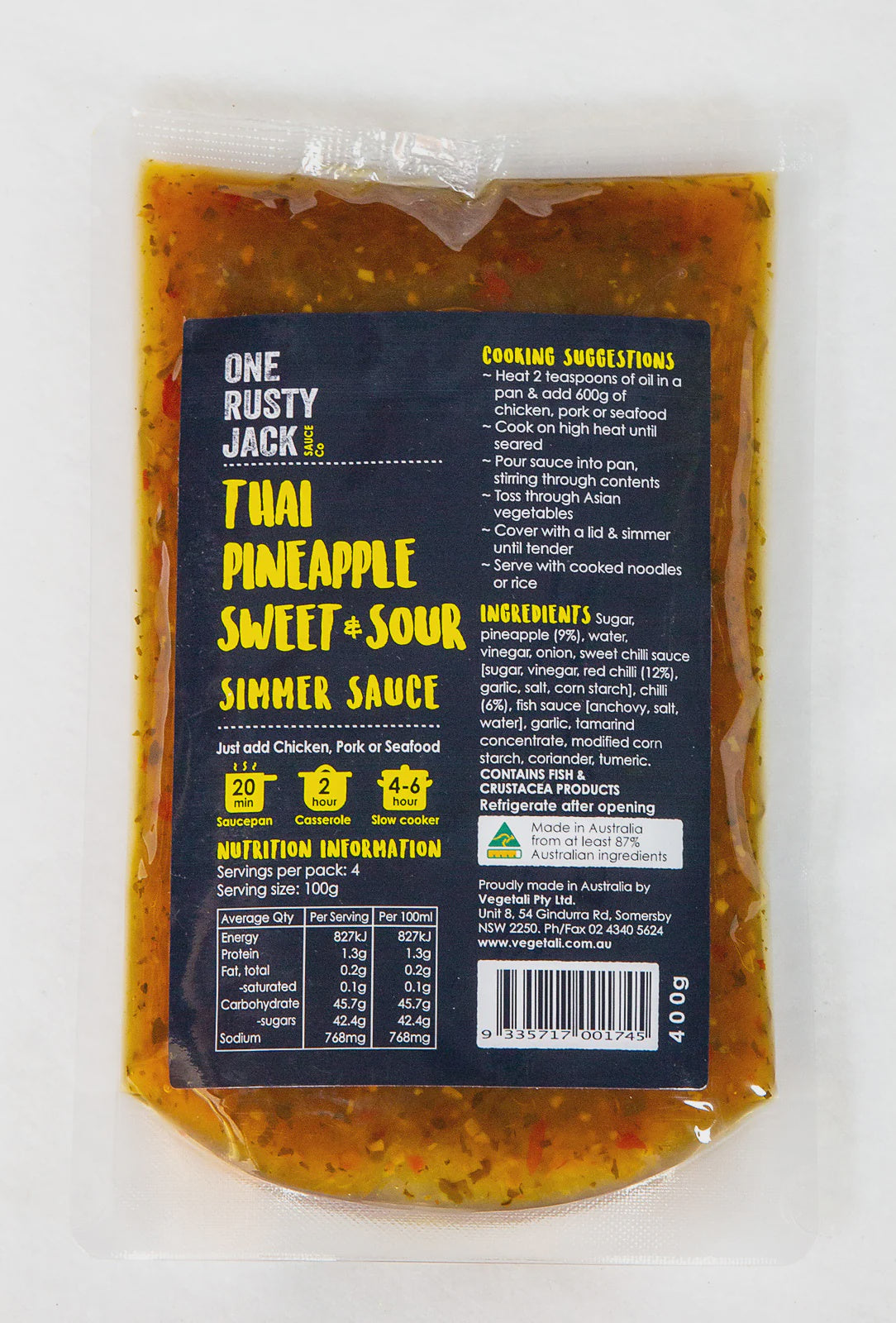 One Rusty Jack Thai Pineapple Sweet & Sour Simmer Sauce 400g