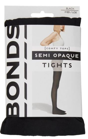 Bonds 40D Opaque Tights MD LRG Black