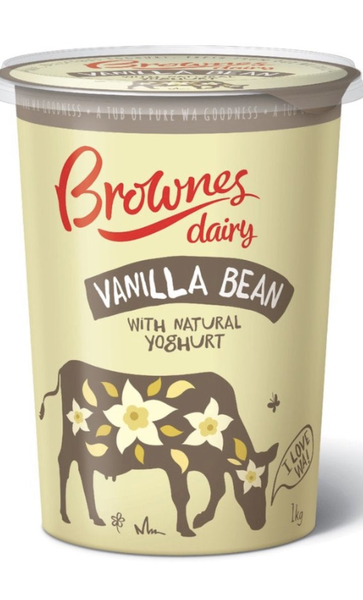 Brownes Dairy Natural Yoghurt Vanilla Bean 1kg