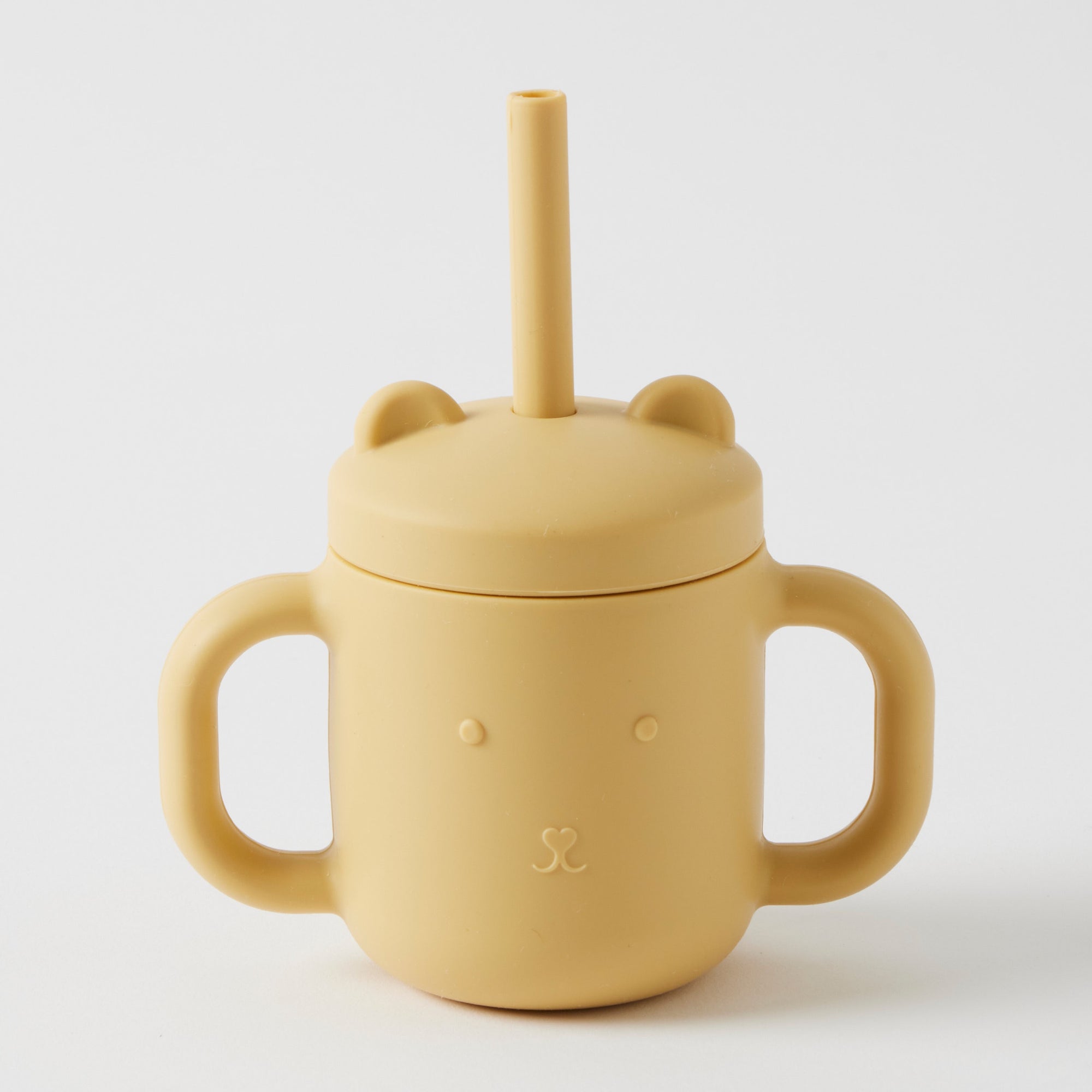 Henny Silicone Sippy Cup with Straw- Yellow