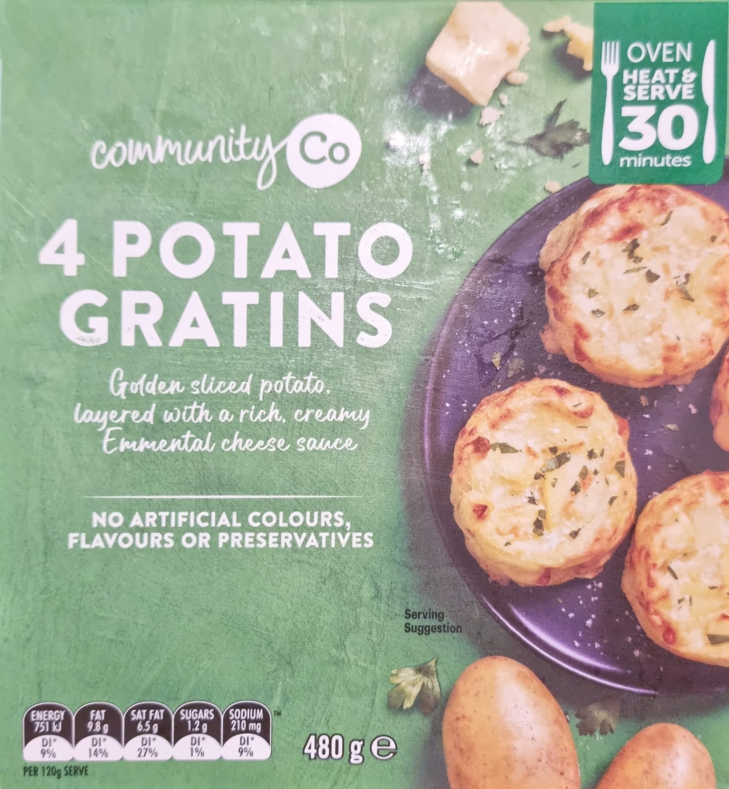 Community Co Potato Gratin Frozen 480g