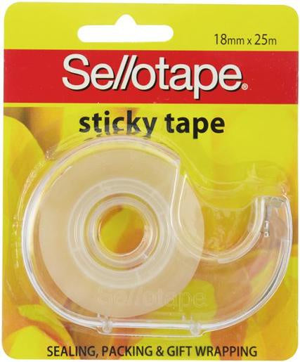 Sellotape Sticky Tape with Dispenser 18mmx25m