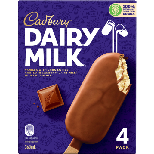 Cadbury Ice Cream Vanilla 4pk