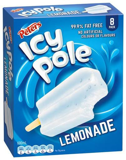 Peters Lemonade Icy Pole 8pk