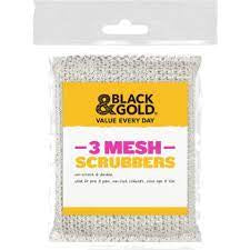 Black  & Gold Mesh Scrubber 3pk