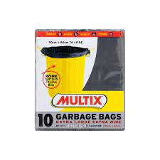 Multix Extra Large & Extra Wide Drawtight Garbage Bags 10 Pack