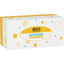 Black & Gold Facial Tissues 2ply 224pk