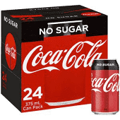 Coca-Cola Coke No Sugar Cans 375ml x 24pk