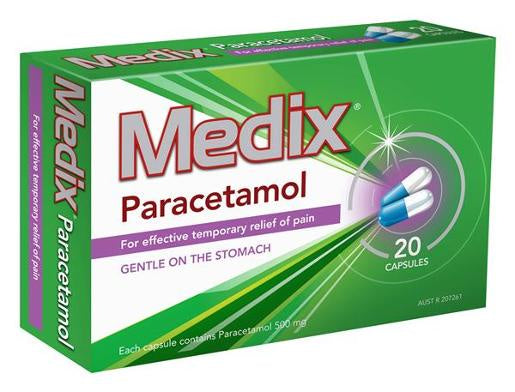 Medix Paracetamol 500mg Hard Gel Capsules 20s