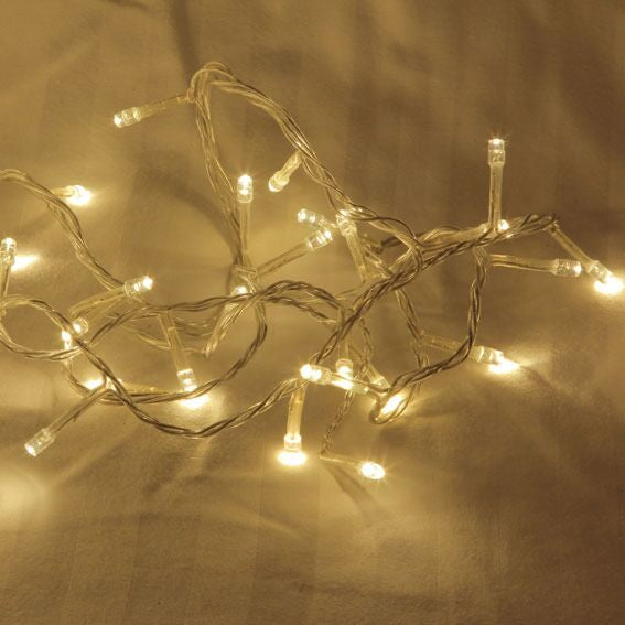 20 LED Plain Warm White Bulb Battery Powered String Lights