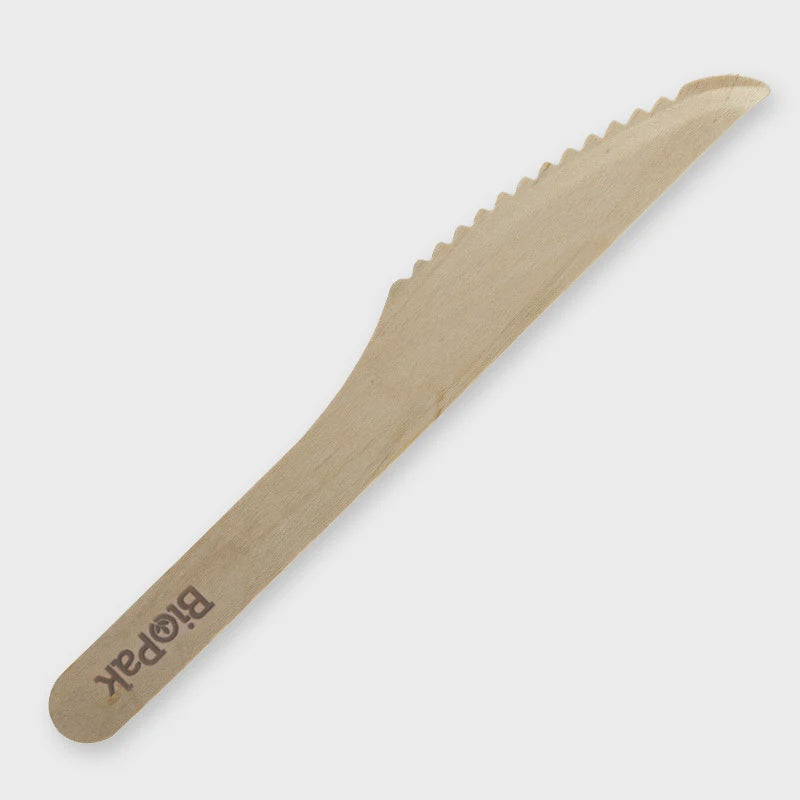 Biopak Knife 16cm Wooden 20pk