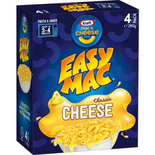 Kraft Easy Mac & Cheese Macaroni Pasta Classic Cheese Box 280g