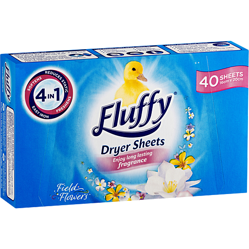 Fluffy Tumble Dryer Sheets Field Flowers 40s