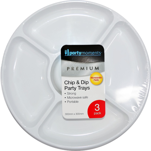 Party Moments Premium Chip & Dip Trays 3pk