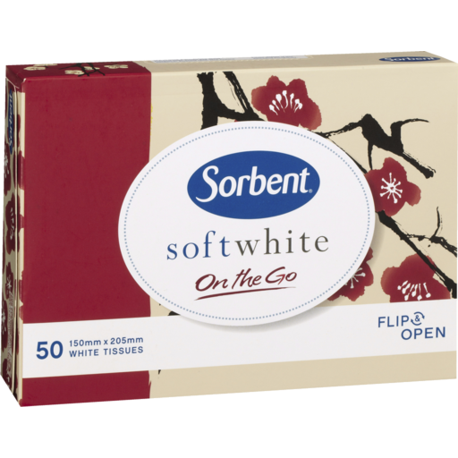 Sorbent Travel Tissues White 50s