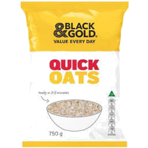 Black & Gold Quick Oats 750g