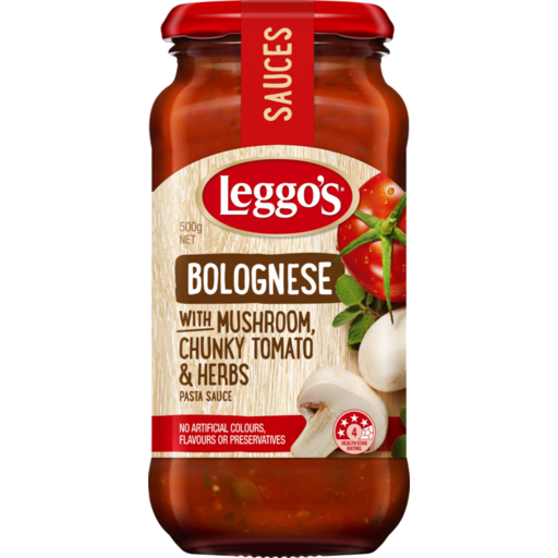 Leggo's Pasta Sauce Bolognese Mushroom Chunky Tomato & Herbs 500g