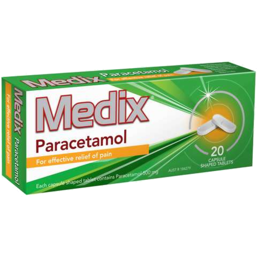 Medix Paracetamol 500mg Caplets 20s