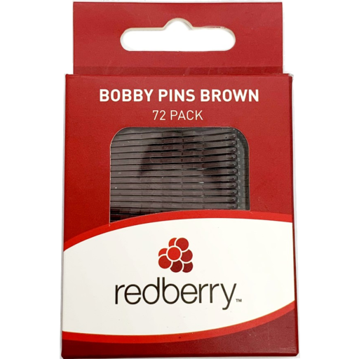 Redberry Bobby Pins, Brown 72pk