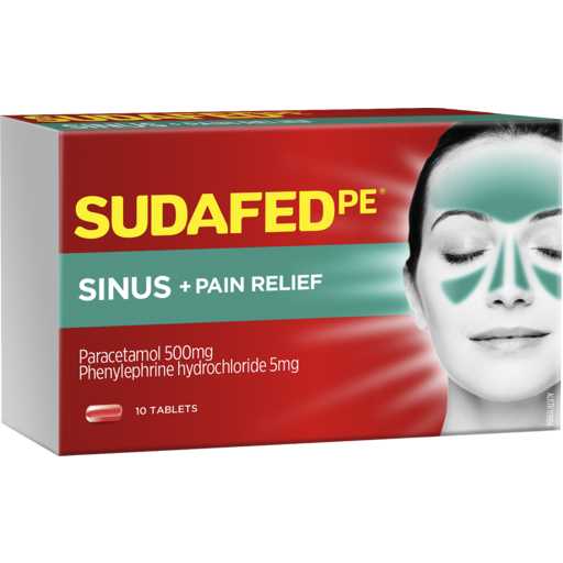 Sudafed PE Sinus & Pain Relief 10's