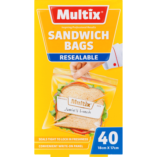 #Multix Sandwhich Bags Resealable 40pk